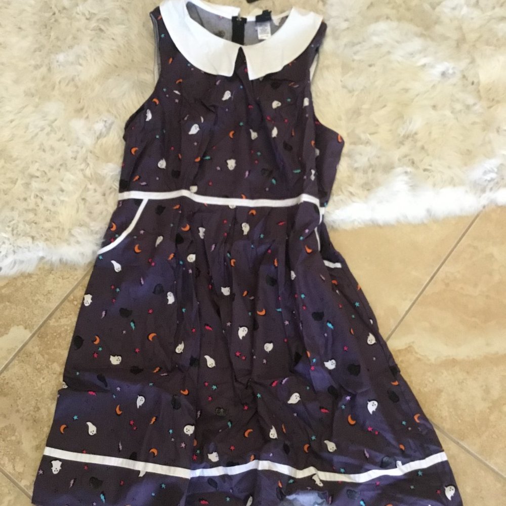 Unique vintage Retrolicious Ghost print dress size 1x New